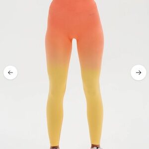 J80 Fit Seamless Ombre Leggings - Orange and Yellow